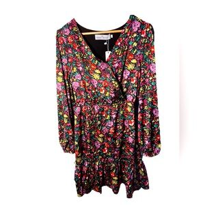 The Modern Abstract, floral mini Spring Dress, Medium
